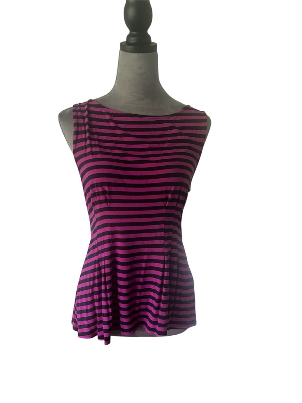 Banana Republic Pink and Black Striped Sleeveless Tank